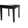 Baxton Studio Trine Modern Espresso Brown Faux Leather and Wood 5-Piece Dining Set - Seat in Closeup Base Angle