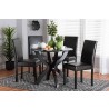 Baxton Studio Trine Modern Espresso Brown Faux Leather and Wood 5-Piece Dining Set - Lifestyle