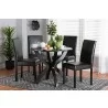 Baxton Studio Trine Modern Espresso Brown Faux Leather and Wood 5-Piece Dining Set - Lifestyle - Baxton Studio Trine Modern Espresso Brown Faux Leather and Wood 5-Piece Dining Set - Lifestyle