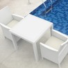 California Wickerlook Square Dining Set 5 Piece - White