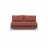 Innovation Living Cubed Full Size Sofa Bed With Chrome Legs - Cordufine Rust - Front - Innovation Living Cubed Full Size Sofa Bed With Chrome Legs - Cordufine Rust - Front