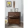 Alpine Furniture Flynn Mid Century Modern 4 Drawer Multifunction Chest w/ Pull Out Tray, Walnut - Lifestyle - Alpine Furniture Flynn Mid Century Modern 4 Drawer Multifunction Chest w/ Pull Out Tray, Walnut - Lifestyle