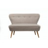 Alpine Furniture Britney Upholstered Bench in Light Grey/Acorn - Front