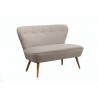 Alpine Furniture Britney Upholstered Bench in Light Grey/Acorn - Angled