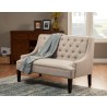 Alpine Furniture Posh Upholstered Bench in Light Grey/Brown - Lifestyle