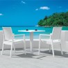 Ibiza Resin Wickerlook Dining Arm Chair - White - Stacked