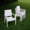 Ibiza Resin Wickerlook Dining Arm Chair - White - Stacked