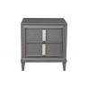 Alpine Furniture Lorraine 2 Drawer Nightstand, Dark Grey - Front Angle