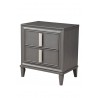 Alpine Furniture Lorraine 2 Drawer Nightstand, Dark Grey - Front Side Angle