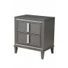 Alpine Furniture Lorraine 2 Drawer Nightstand, Dark Grey - Front Side Angle - Alpine Furniture Lorraine 2 Drawer Nightstand, Dark Grey - Front Side Angle