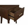 Alpine Furniture Flynn End Table, Walnut - Drawer Opened