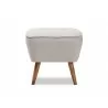 Baxton Studio Petronelle Mid-Century Modern Greyish Beige Fabric Upholstered Walnut Brown Finished Wood Ottoman - Front - Baxton Studio Petronelle Mid-Century Modern Greyish Beige Fabric Upholstered Walnut Brown Finished Wood Ottoman - Front