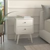 Alpine Furniture Flynn Mid Century Modern 2 Drawer Nightstand, White - Lifestyle