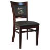 H&D Seating Sloan Chair with Customized Embroidery - Dark Walnut