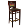 H&D Seating Sloan Barstool with Customized Embroidery - Dark Walnut