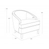 Sunpan Coleman Lounge Chair in Portsmouth Grey - Dimensions
