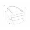 Sunpan Coleman Lounge Chair in Portsmouth Grey - Dimensions - Sunpan Coleman Lounge Chair in Portsmouth Grey - Dimensions