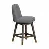 Armen Living Amalie Swivel Counter Stool in Gray & Brown Oak Wood Finish with Mocha Boucle Fabric - Armen Living Amalie Swivel Counter Stool in Gray & Brown Oak Wood Finish with Mocha Boucle Fabric