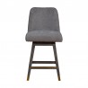 Armen Living Amalie Swivel Counter Stool in Gray & Brown Oak Wood Finish with Mocha Boucle Fabric