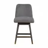 Armen Living Amalie Swivel Counter Stool in Gray & Brown Oak Wood Finish with Mocha Boucle Fabric - Armen Living Amalie Swivel Counter Stool in Gray & Brown Oak Wood Finish with Mocha Boucle Fabric