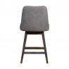 Armen Living Amalie Swivel Counter Stool in Gray & Brown Oak Wood Finish with Mocha Boucle Fabric