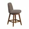 Armen Living Amalie Swivel Counter Stool in Gray & Brown Oak Wood Finish with Taupe Boucle Fabric Side - Armen Living Amalie Swivel Counter Stool in Gray & Brown Oak Wood Finish with Taupe Boucle Fabric Side