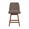 Armen Living Amalie Swivel Bar Stool in Gray & Brown Oak Wood Finish with Taupe Boucle Fabric Front