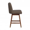 Armen Living Amalie Swivel Counter Stool in Gray & Brown Oak Wood Finish with Taupe Boucle Fabric Side