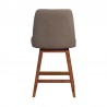Armen Living Amalie Swivel Bar Stool in Gray & Brown Oak Wood Finish with Taupe Boucle Fabric Back