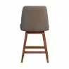 Armen Living Amalie Swivel Counter Stool in Gray & Brown Oak Wood Finish with Taupe Boucle Fabric Back - Armen Living Amalie Swivel Counter Stool in Gray & Brown Oak Wood Finish with Taupe Boucle Fabric Back