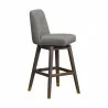 Armen Living Amalie Swivel Counter Stool in Gray & Brown Oak Wood Finish with Gray Boucle Fabric Front - Armen Living Amalie Swivel Counter Stool in Gray & Brown Oak Wood Finish with Gray Boucle Fabric Front