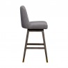 Armen Living Amalie Swivel Bar Stool in Gray & Brown Oak Wood Finish with Gray Boucle Fabric Side