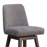 Armen Living Amalie Swivel Bar Stool in Gray & Brown Oak Wood Finish with Gray Boucle Fabric