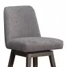 Armen Living Amalie Swivel Counter Stool in Gray & Brown Oak Wood Finish with Gray Boucle Fabric - Armen Living Amalie Swivel Counter Stool in Gray & Brown Oak Wood Finish with Gray Boucle Fabric