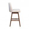 Armen Living Amalie Swivel Counter Stool in Gray & Brown Oak Wood Finish with Beige Boucle Fabric Side