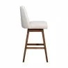 Armen Living Amalie Swivel Counter Stool in Gray & Brown Oak Wood Finish with Beige Boucle Fabric Side - Armen Living Amalie Swivel Counter Stool in Gray & Brown Oak Wood Finish with Beige Boucle Fabric Side
