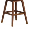 Armen Living Amalie Swivel Counter Stool in Gray & Brown Oak Wood Finish with Beige Boucle Fabric Front legs
