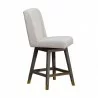 Armen Living Stancoste Swivel Counter Stool in Gray Oak Wood Finish with Taupe Fabric Side - Armen Living Stancoste Swivel Counter Stool in Gray Oak Wood Finish with Taupe Fabric Side
