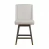 Armen Living Stancoste Swivel Counter Stool in Gray Oak Wood Finish with Taupe Fabric Front - Armen Living Stancoste Swivel Counter Stool in Gray Oak Wood Finish with Taupe Fabric Front