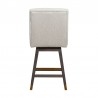 Armen Living Stancoste Swivel Counter Stool in Gray Oak Wood Finish with Taupe Fabric Back