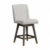 Armen Living Stancoste Swivel Counter Stool in Gray Oak Wood Finish with Taupe Fabric Side - Armen Living Stancoste Swivel Counter Stool in Gray Oak Wood Finish with Taupe Fabric Side