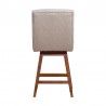 Armen Living Stancoste Swivel Counter Stool in Brown Oak Wood Finish with Taupe Fabric Back