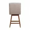 Armen Living Stancoste Swivel Counter Stool in Brown Oak Wood Finish with Taupe Fabric Back - Armen Living Stancoste Swivel Counter Stool in Brown Oak Wood Finish with Taupe Fabric Back