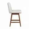 Basila Swivel Counter Stool in Brown Oak Wood Finish with Beige Fabric 002 - Basila Swivel Counter Stool in Brown Oak Wood Finish with Beige Fabric 002