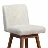 Basila Swivel Counter Stool in Brown Oak Wood Finish with Beige Fabric 009 - Basila Swivel Counter Stool in Brown Oak Wood Finish with Beige Fabric 009