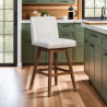 Armen Living Basila Swivel Counter Stool - White