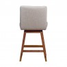 Basila Swivel Counter Stool in Brown Oak Wood Finish with Taupe Fabric 004