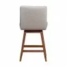 Basila Swivel Counter Stool in Brown Oak Wood Finish with Taupe Fabric 004 - Basila Swivel Counter Stool in Brown Oak Wood Finish with Taupe Fabric 004