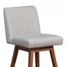 Basila Swivel Counter Stool in Brown Oak Wood Finish with Taupe Fabric 006