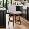 Armen Living Basila Swivel Counter Stool - Grey